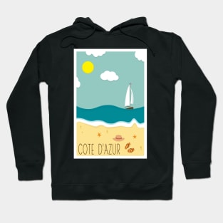 Cote d'Azur, Travel Poster Hoodie